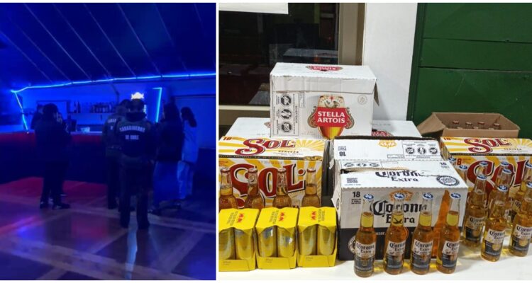 Desalojan after clandestino en Puerto Montt: incautan alcohol y equipos de música