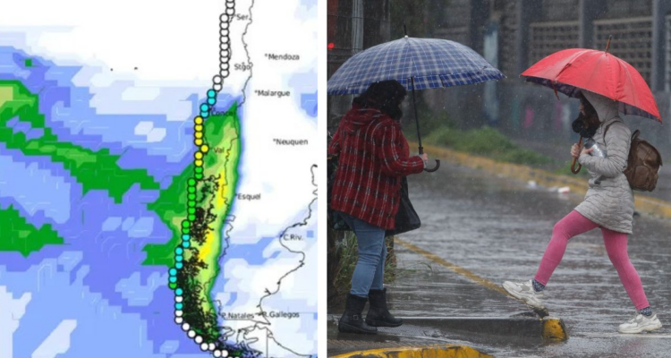 Dónde y cuánto lloverá: anuncian intensas lluvias y fuertes ráfagas de viento en casi todo Chile