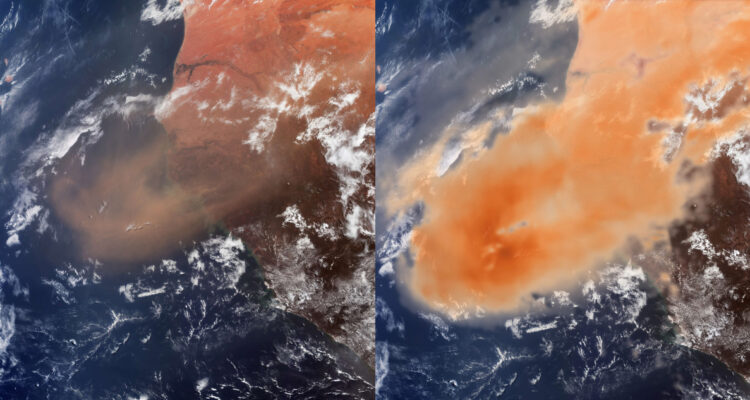 Una enorme nube de polvo salió del desierto del Sahara y está cruzando el Atlántico hacia EE.UU.
