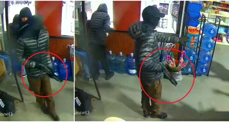 Encapuchados armados asaltó céntrico local comercial en Quillón: cámara captó a sujeto con escopeta