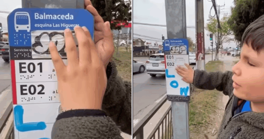 Niño con discapacidad visual denuncia malas condiciones de letreros en Braille