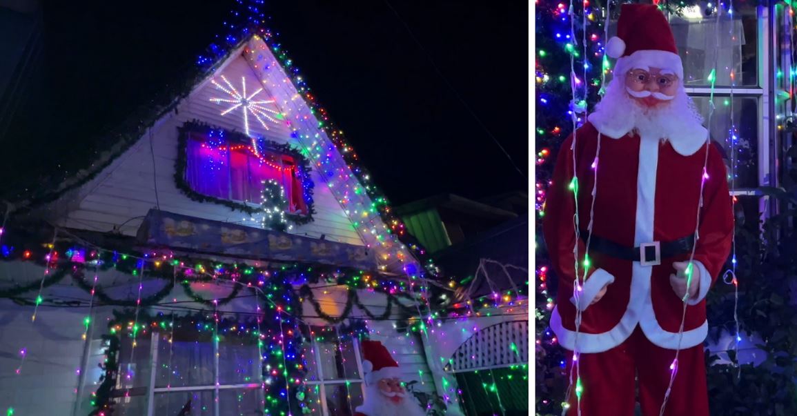 Las coloridas y espectaculares decoraciones de Navidad que vecinos de Valdivia pusieron en sus casas