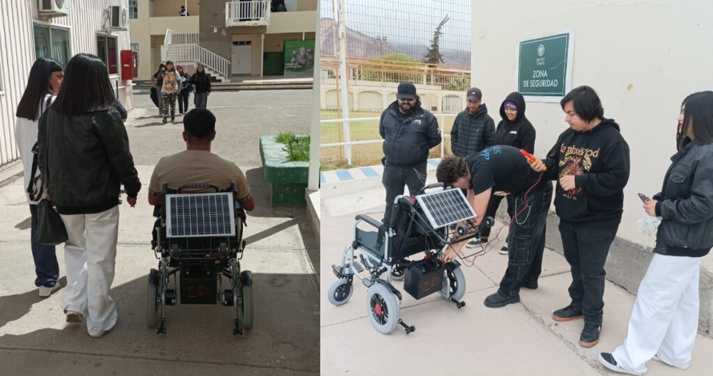 Jóvenes chilenos diseñan innovador cargador fotovoltaico portátil para silla de ruedas eléctrica