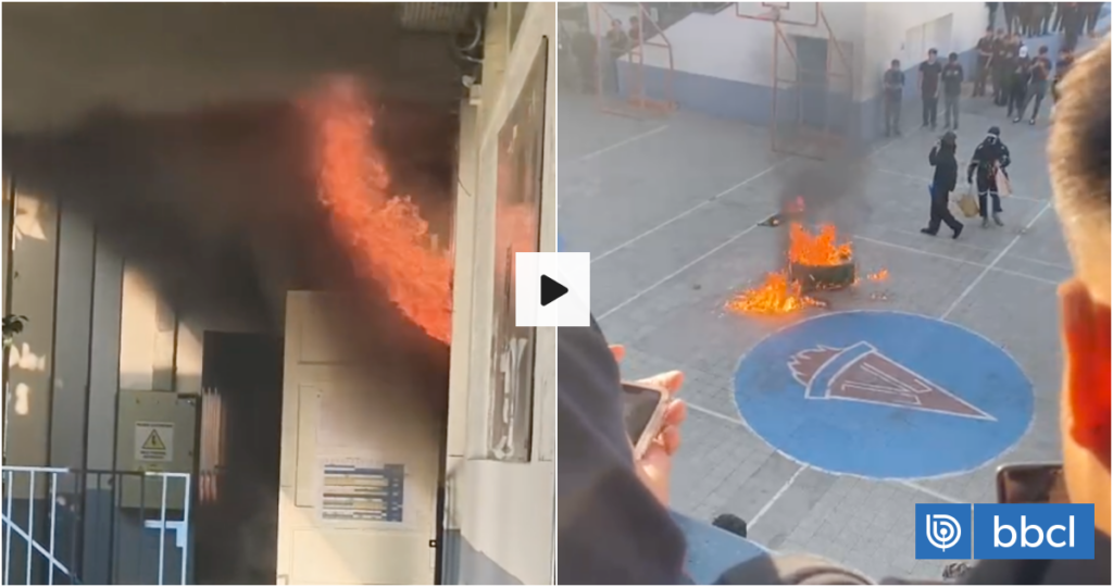 Reportan incidentes en el Liceo Lastarria: fuego alcanzó dependencias del recinto educacional