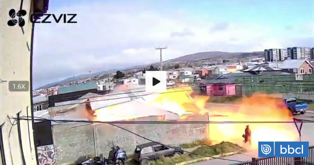 VIDEO | Impresionante explosión en Punta Arenas deja a hombre en estado grave: mujer salvó de milagro