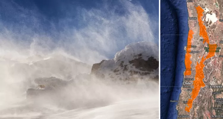 Alertan por sistema frontal con rachas de hasta 100 km/h y posible viento blanco en el norte del país