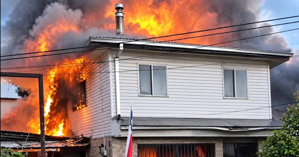Reportan al menos dos viviendas totalmente destruidas por incendio en sector oriente de Talca