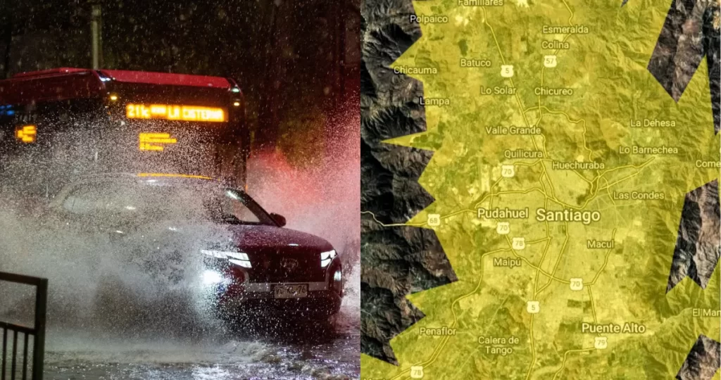 Este lunes vuelven la lluvia y tormentas eléctricas a Santiago y la zona central: revisa el pronóstico